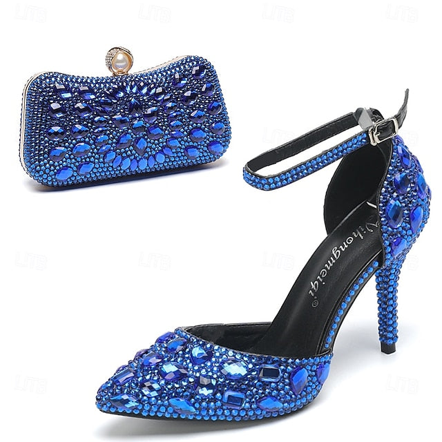 Heel Women's Shoes High Rhinestone Multicolor Wedding with