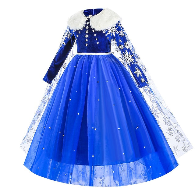 Theme Girl Princess Dress Fairytale Elsa Party Flower Frozen
