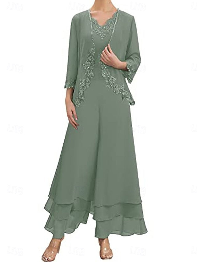 Bride Elegant Sets Dress the Wedding of Guest Mother