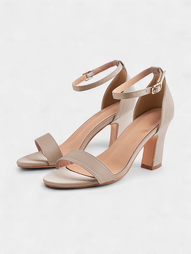 High Women's Ankle - Toe Strap Sandals Open Light Heel Blue