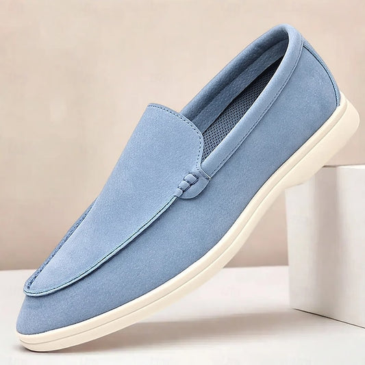 Light Men's – Loafers Faux Blue Slip-On Casual Breathable