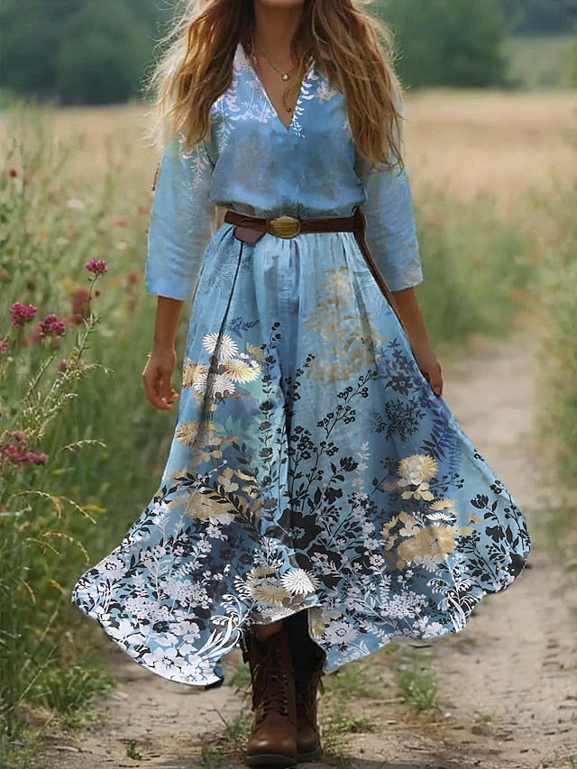 Women's Boho Dress Western Dress Vintage Maxi Dress