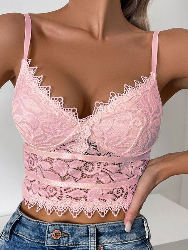 Women's Blouse Lace Tops Camisole Tank Top Lace Plain