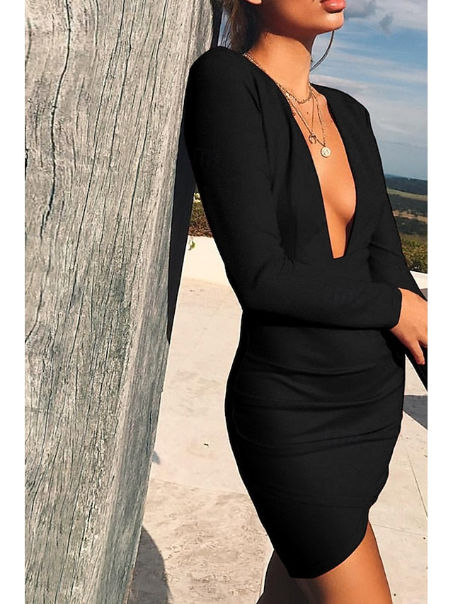 Women's Mini Dress White Dress Graduation Dress Bodycon