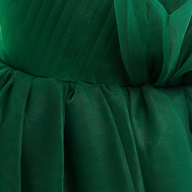 Kids Formal Sleeveless Party Girls' Color Solid Dress