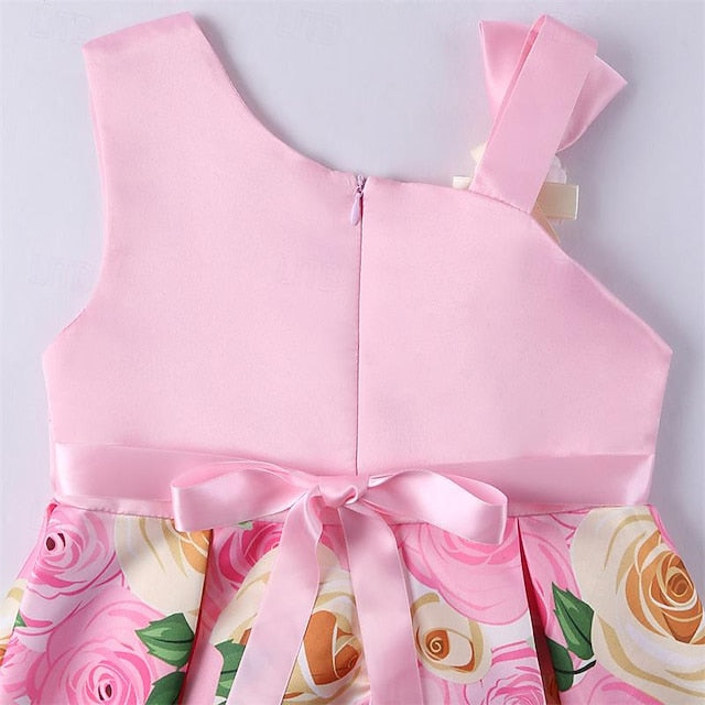 Easter Sleeveless Girls' Flower Dress 3D Summer Party