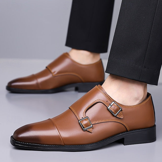 Monk – Strap Leather Elegant Shoes Double Men's