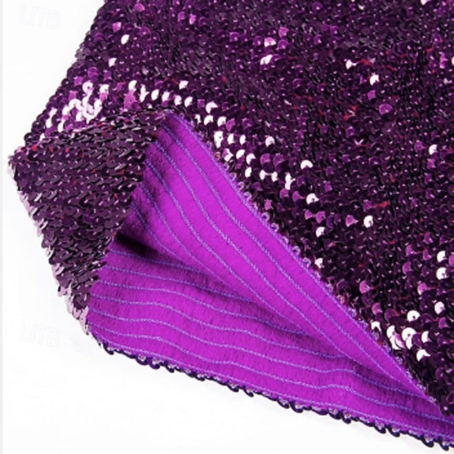 Retro Vintage 1980s Shiny Metallic Tube Top Disco Sequins Solid