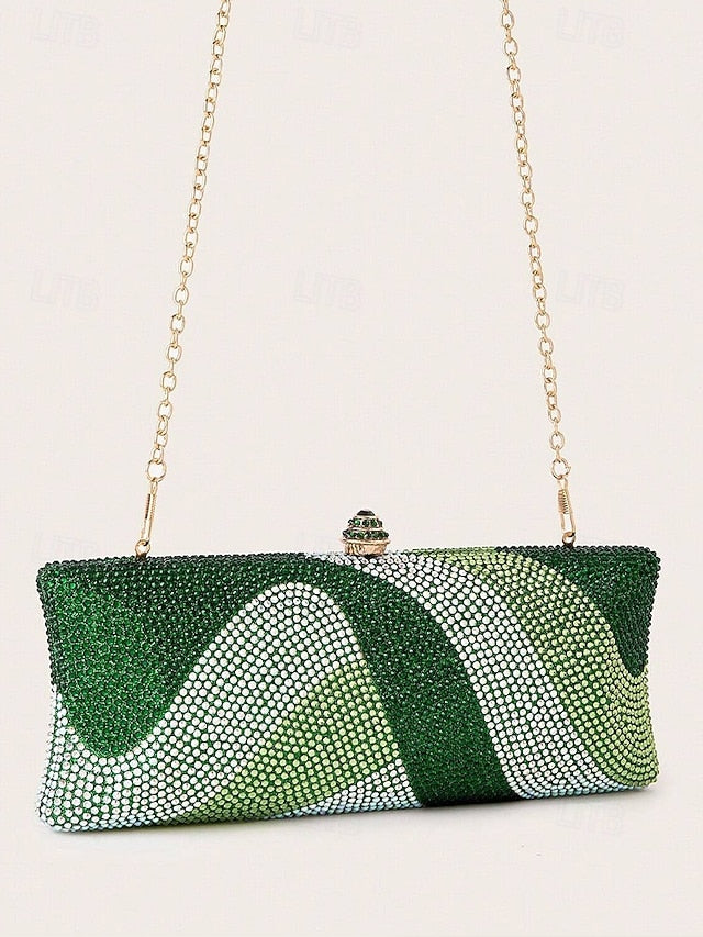 Crystal with Women's Chain Strap Clutch Bag Evening