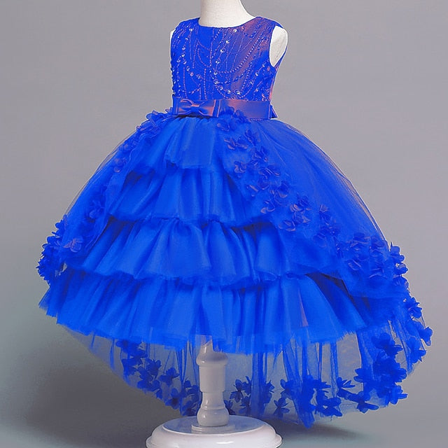 Girl Solid Girls' Flower Dress Kids Colored