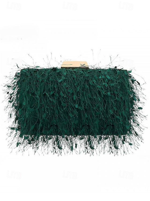 Clutch Feathered Women's Chain Evening Chic Strap with