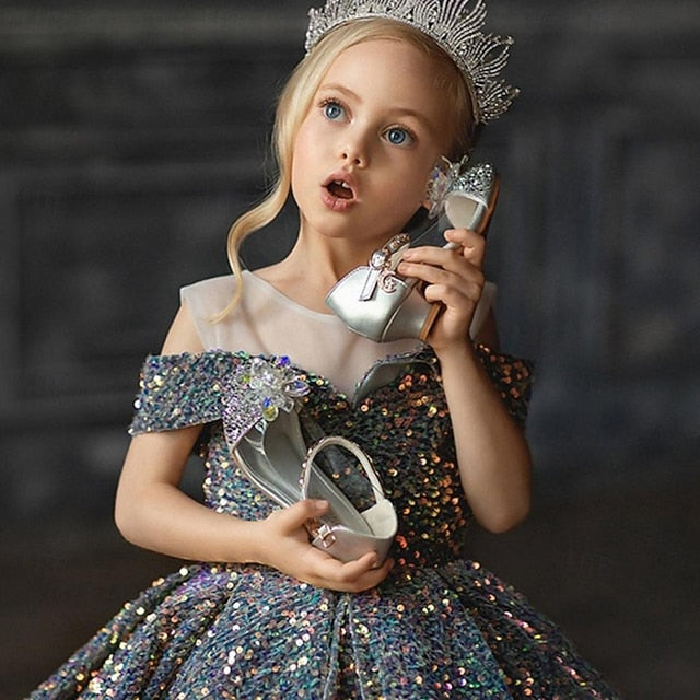 Flower Kids Girl Girls' Color Solid Party Dress