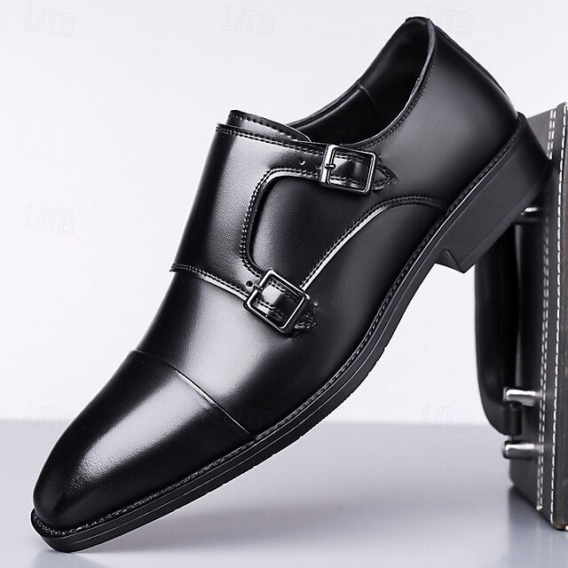 Monk – Strap Leather Elegant Shoes Double Men's