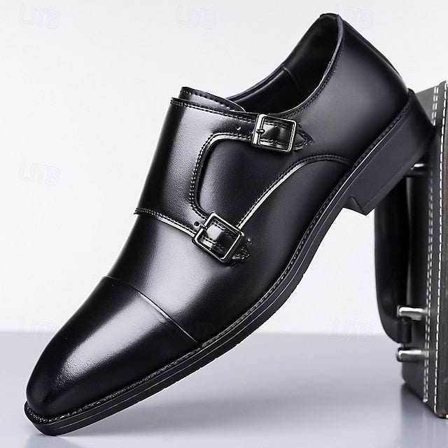Double Monk Leather – Elegant Strap Men's Shoes