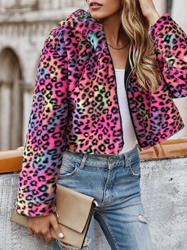 Fur Faux Hoodie Coat Jacket Women's Warm Comfortable