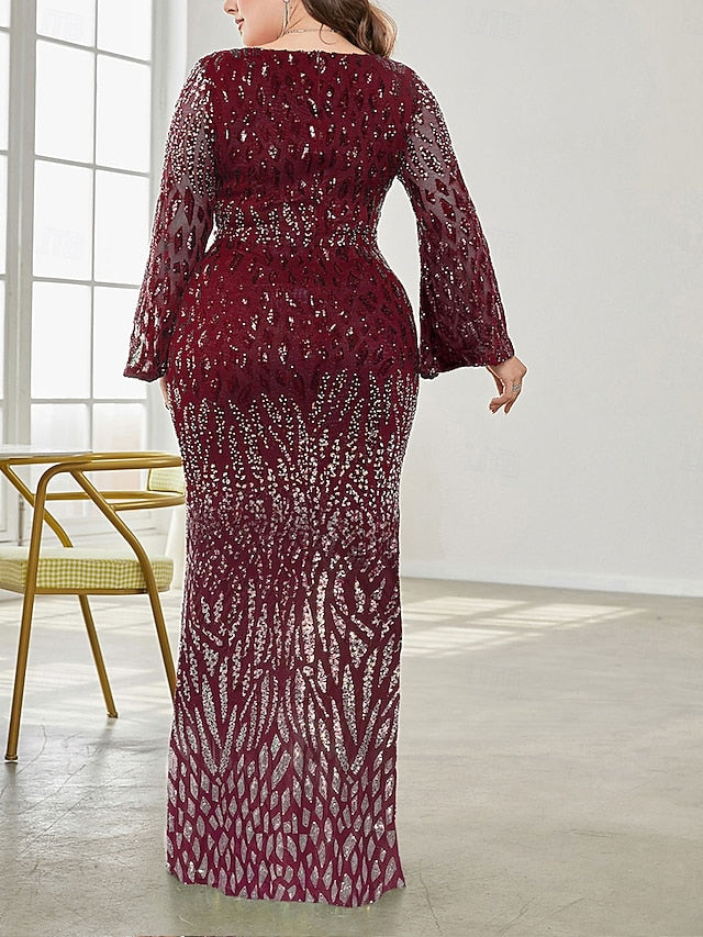 Plus Elegant Mother Dress Curve Bride Size the Party V of