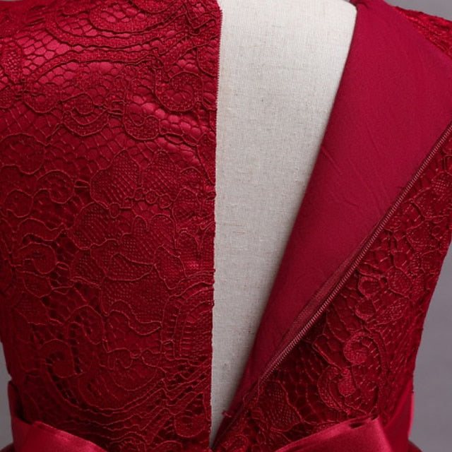 Kids Floral Plain Dress Girls' A Party Line Little