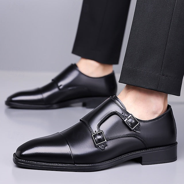 Double Monk Leather – Elegant Strap Men's Shoes