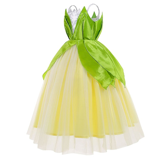 Tiana Bell Princess Theme Tinker Girl Dress Flower Fairytale