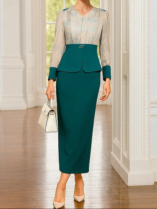 Formal Piece Elegant Mother Dress of Sets the Two Bride