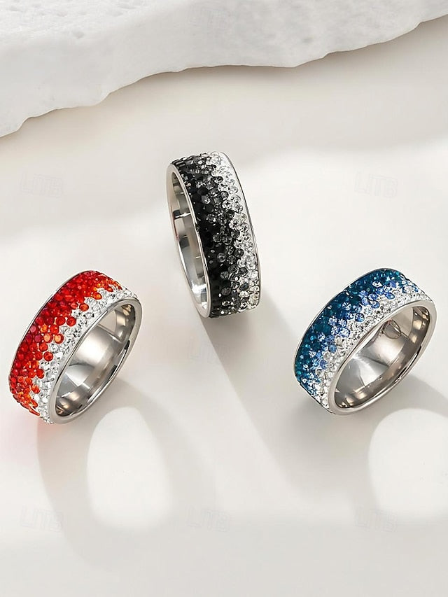 Steel Men's – Ring Red Stylish Christmas Stainless