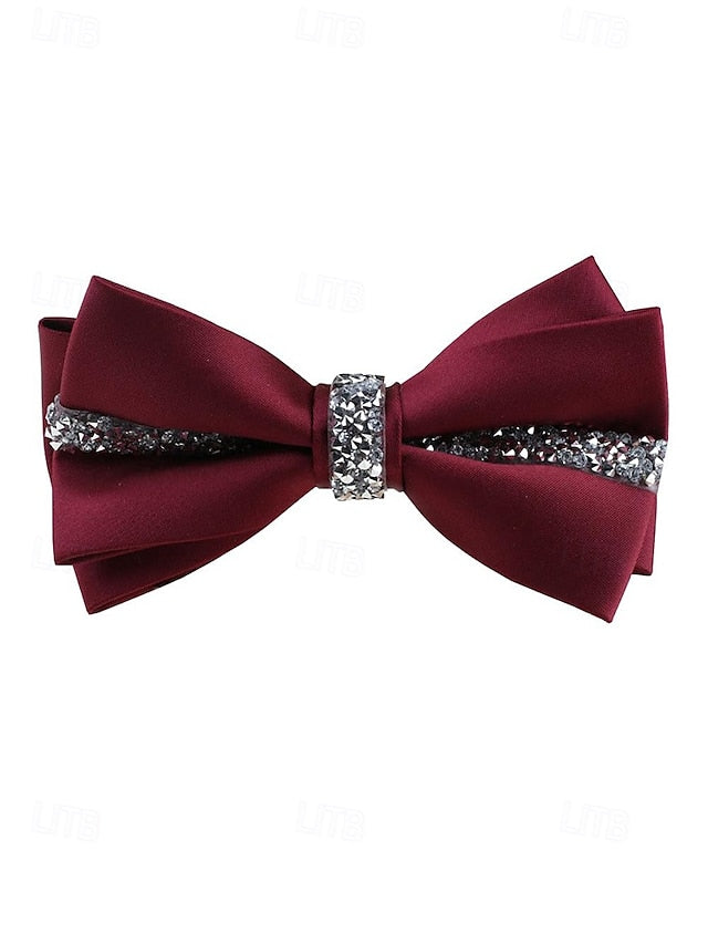 with Satin Bow Embellishment Burgundy Crystal – Elegant Tie