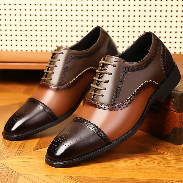 – Faux Brown Men's and Two-Tone Shoes Brogue Black