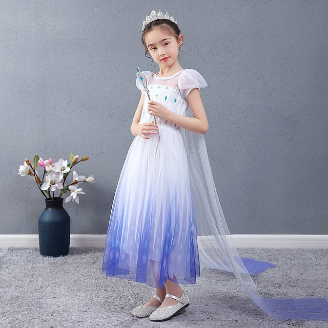Girls' Elsa Movie Girl Princess Cosplay Flower Dress