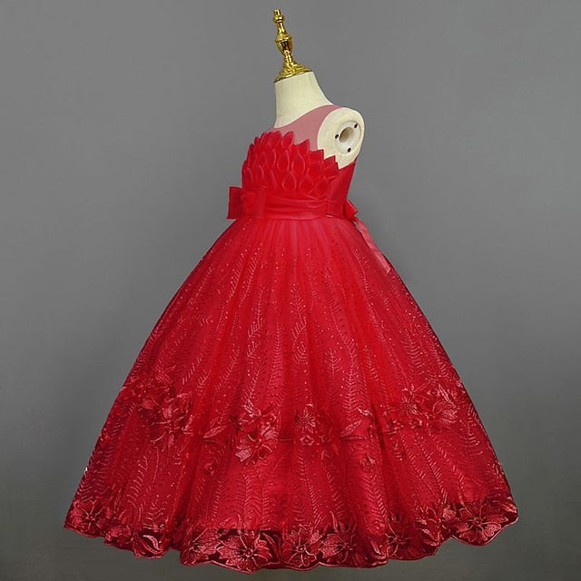 Flower Solid Kids Girl Girls' Dress Colored