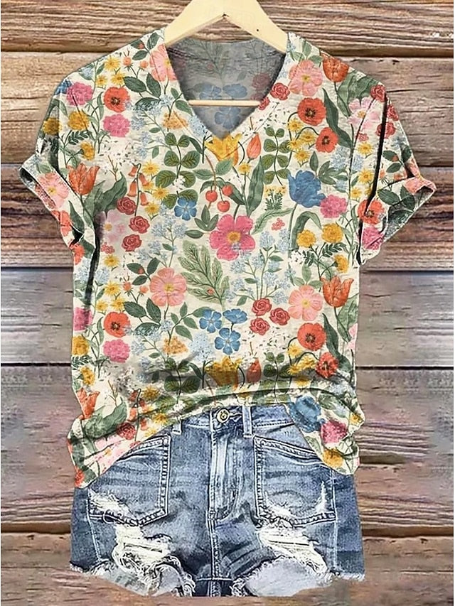 Women's T Shirt Floral Graphic Paisley Bohemia Vintage