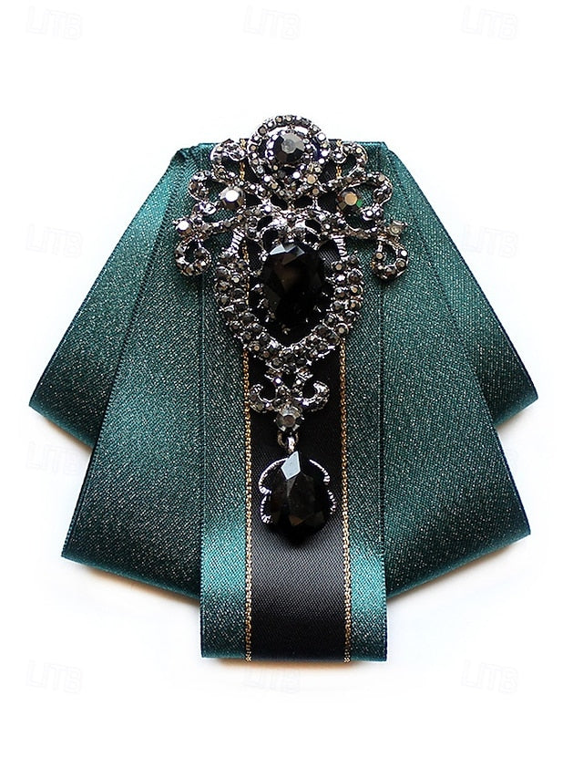 - Elegant Christmas Tie Diamond-Accent Satin Bow Men's