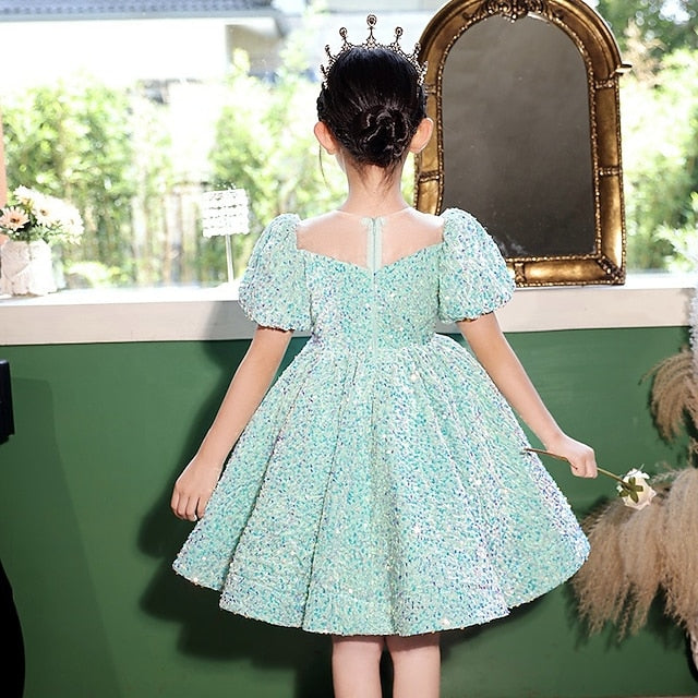 3D Spring Wedding colour Short Sleeve Summer Girls' Dress