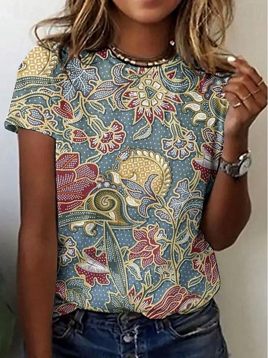 Women's T Shirt Print Graphic Animal Vintage Stylish