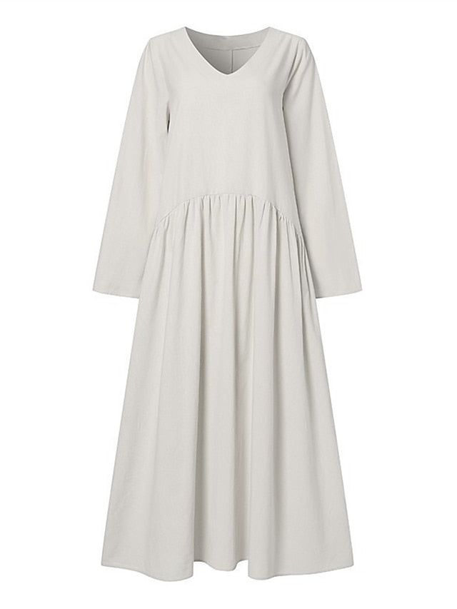 Women's ArmyGreen Black White Spring Fall Winter Maxi Dress