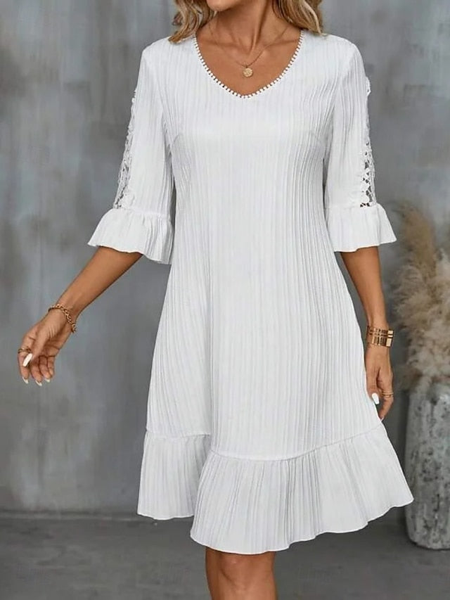 Women's Mini Dress White Dress Lace Dress Casual Dress