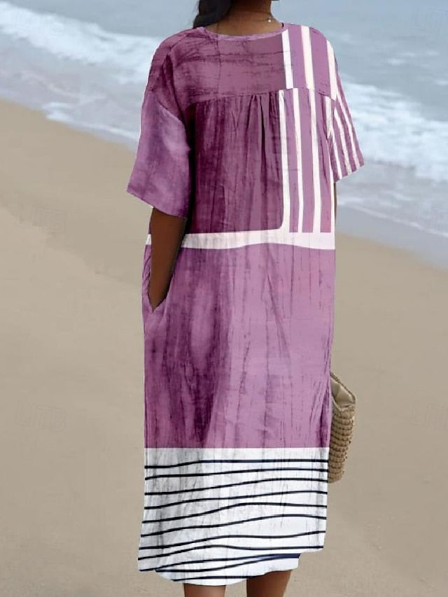 Women's Midi Dress Sundress Vacation Casual Beach Daily