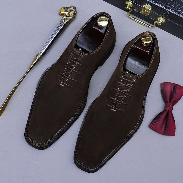 Cowhide Suede Oxford - Men's Genuine Leather Shoes