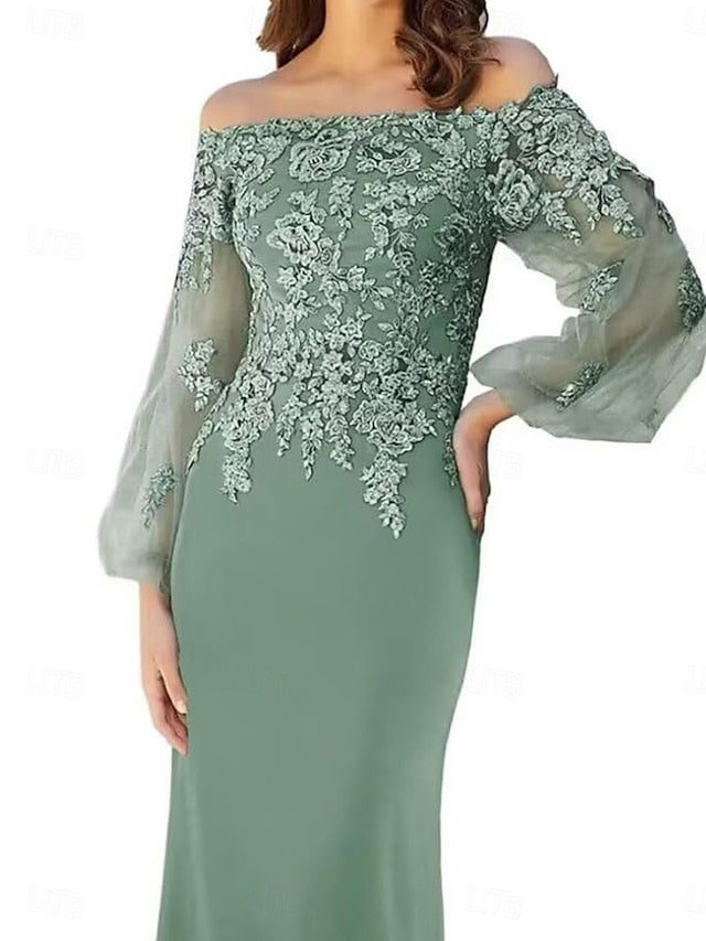 the Elegant Off Dress Mermaid Shoulder Bride Trumpet of / Mother