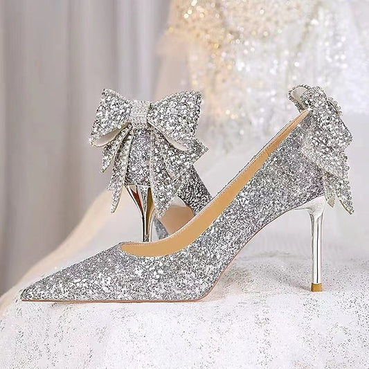 Bride Toe Bridesmaid Closed Pointed Wedding Shoes Women for