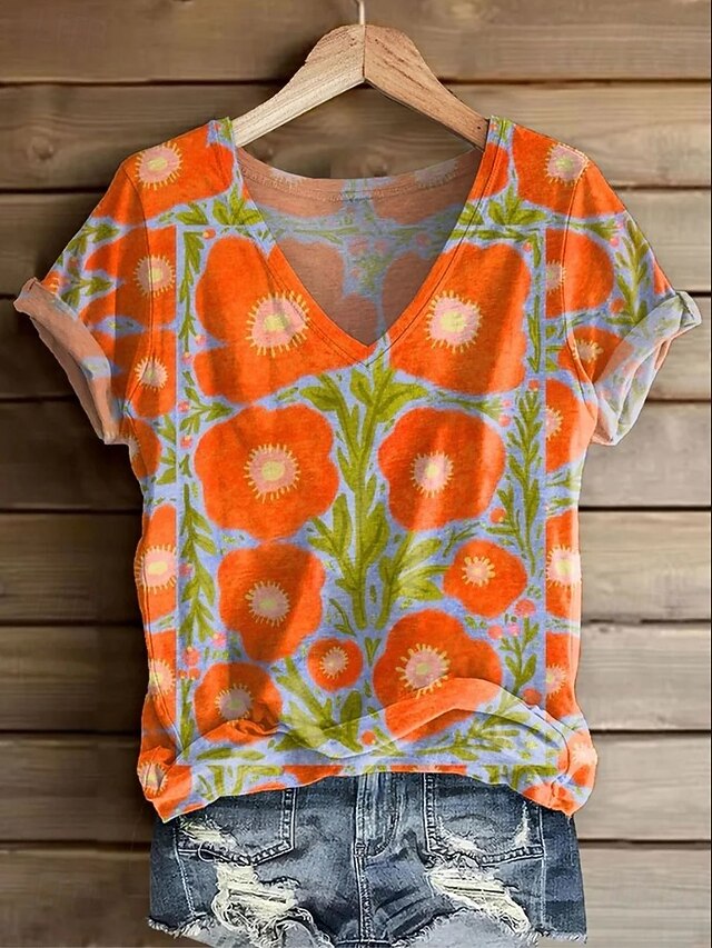 Women's T Shirt Floral Graphic Paisley Bohemia Vintage