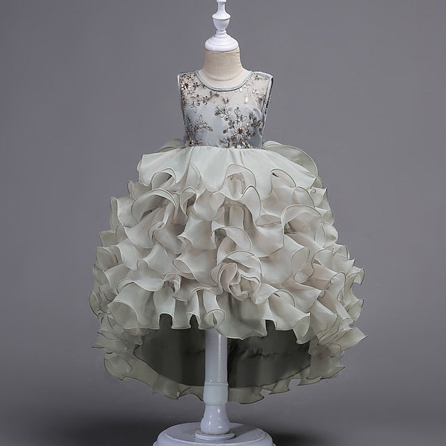 Ruffle Party Floral 4-13 Summer Dress Kids Girls' Wedding