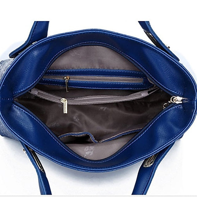 4 Bag Leather Purse PU Women's Pieces Set