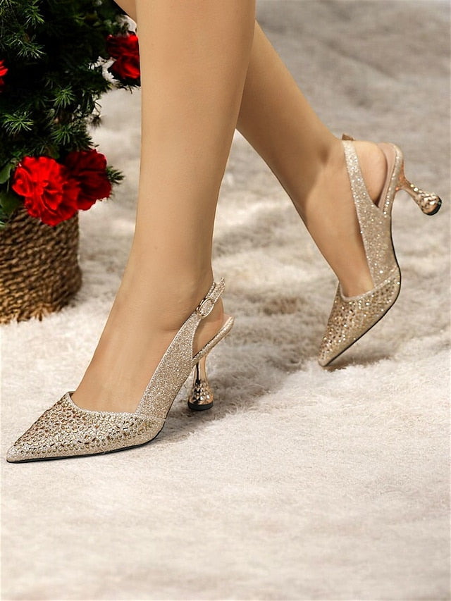 Sparkling Toe – Pumps Glitter Pointed Women's Slingback