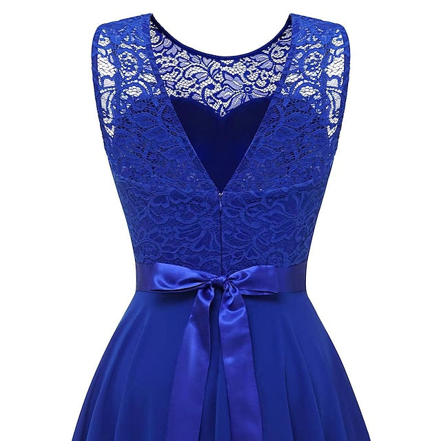 Women's Cocktail Party Dress Lace Dress Swing Dress Long