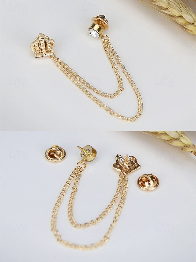 and Tie Crown with Velvet – Men's Chain Bow Detail