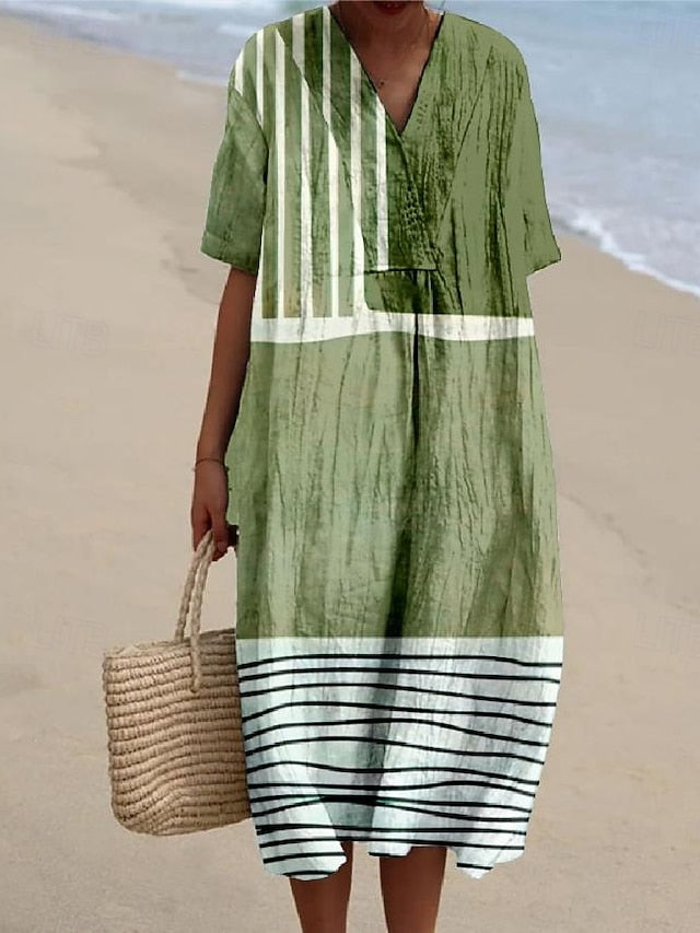 Women's Midi Dress Sundress Vacation Casual Beach Daily