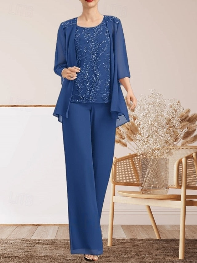 Piece Mother Guest the Pantsuit 3 Wedding Dress Bride of Elegant