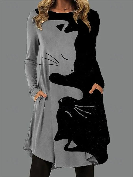 Women's Midi Dress Sheath Dress T Shirt Dress Tee Dress A