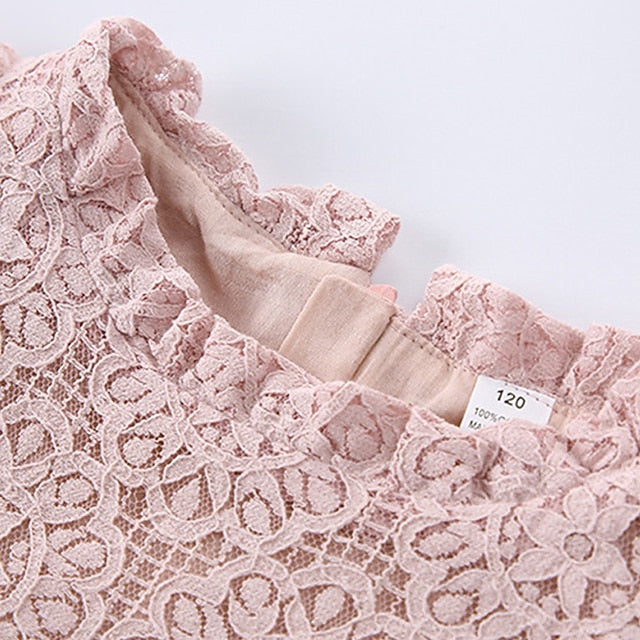 Girls' Color Kids Dress Solid Party Sleeve Short