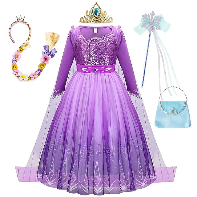 Theme Anna Fairytale Frozen Dress Flower Princess Girl Party